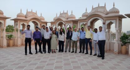 An image from the successful completion (Karyasiddhi) of the One day Aaryavart training held on May, 1st 2024 by Chiranjeev Gurukul Facilitators – Rajesh Kamath & Ameeta Menon for SMHFC team at Jaipur